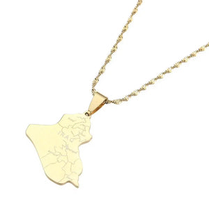 Iraq Map Necklace