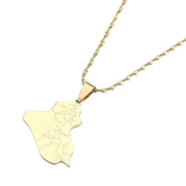 Iraq Map Necklace