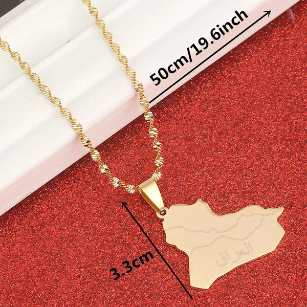 Iraq Map Necklace