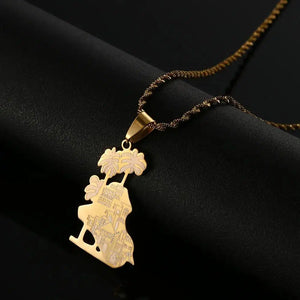 Iraq Map Necklace