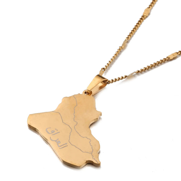 Iraq Map Necklace