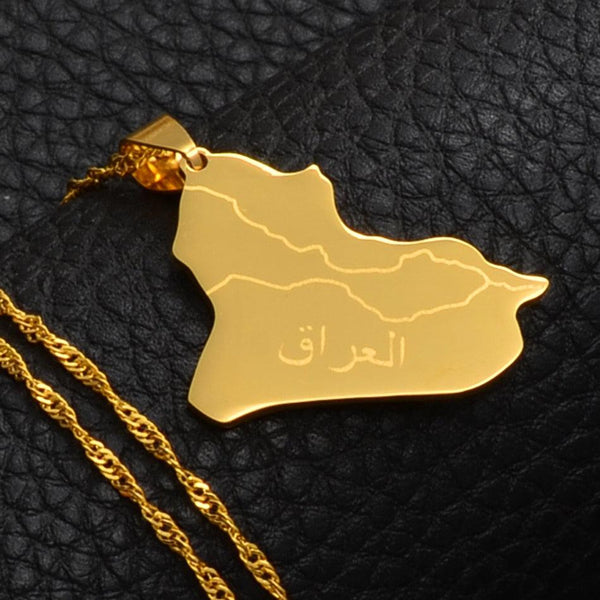 Iraq Map Necklace