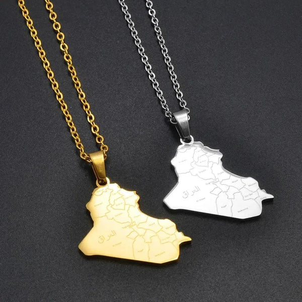 Iraq Map Necklace