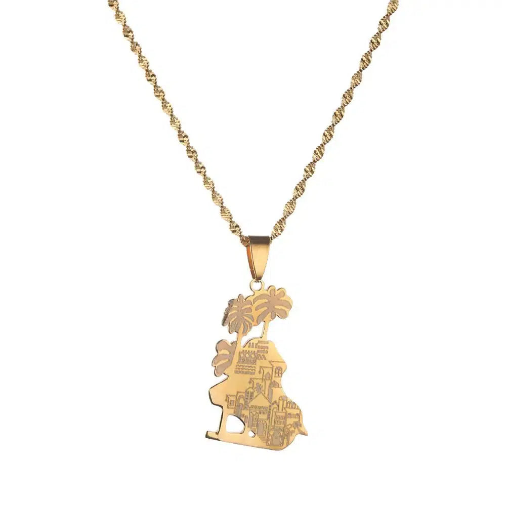 Iraq Map Necklace