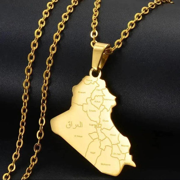 Iraq Map Necklace