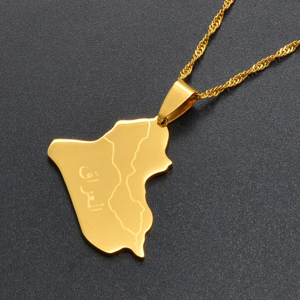 Iraq Map Necklace