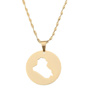 Iraq Map Necklace