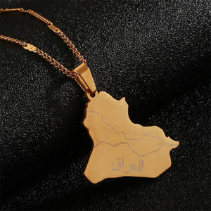 Iraq Map Necklace