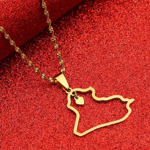 Iraq Map Necklace