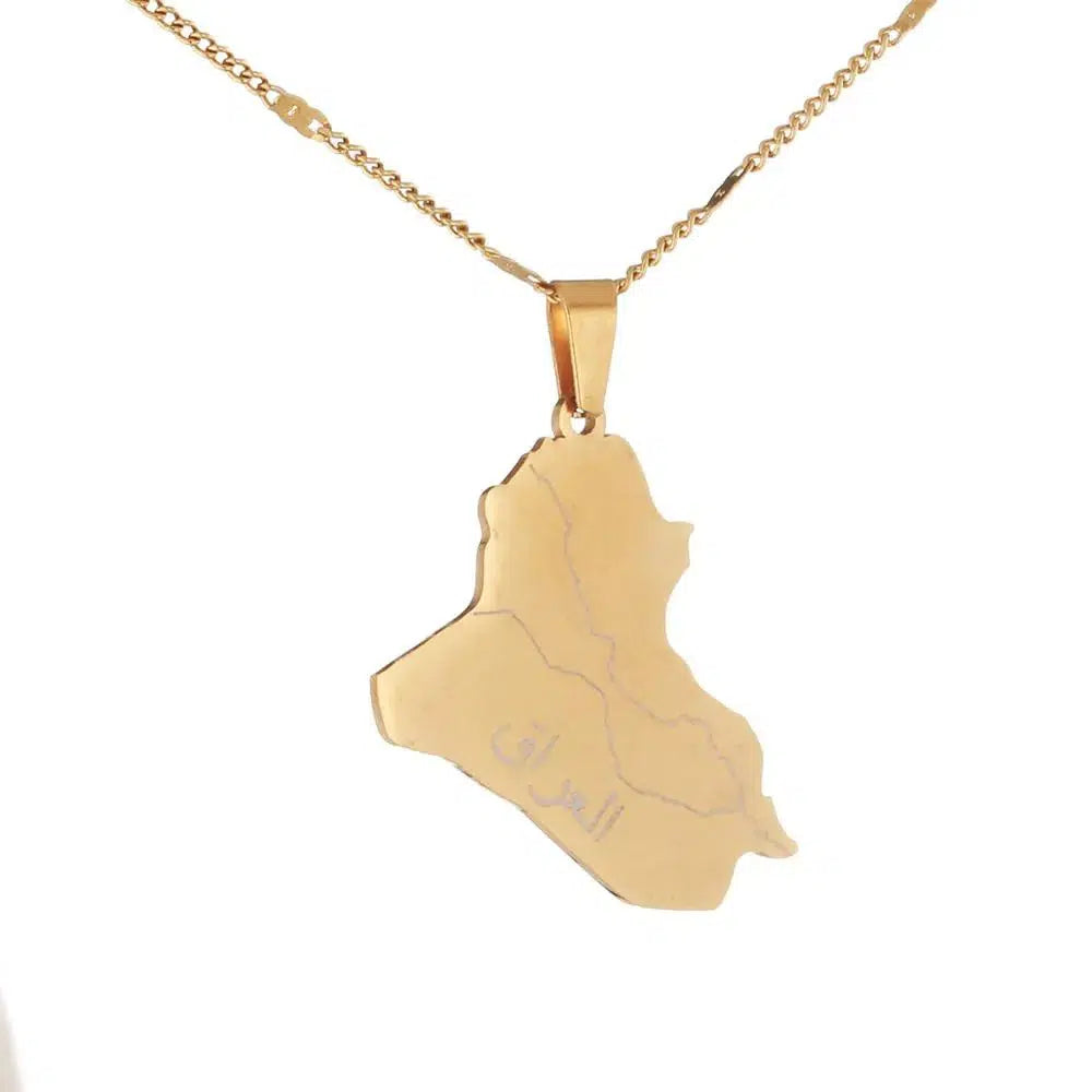 Iraq Map Necklace