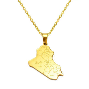 Iraq Map Necklace