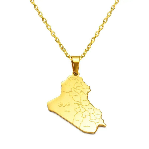 Iraq Map Necklace
