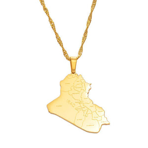 Iraq Map Necklace