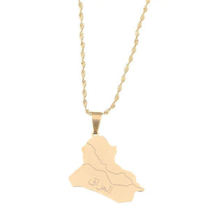 Iraq Map Necklace