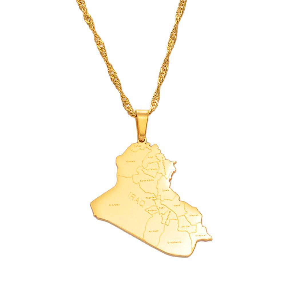 Iraq Map Necklace