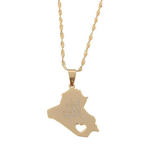 Iraq Map Necklace