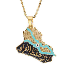 Iraq Map Necklace