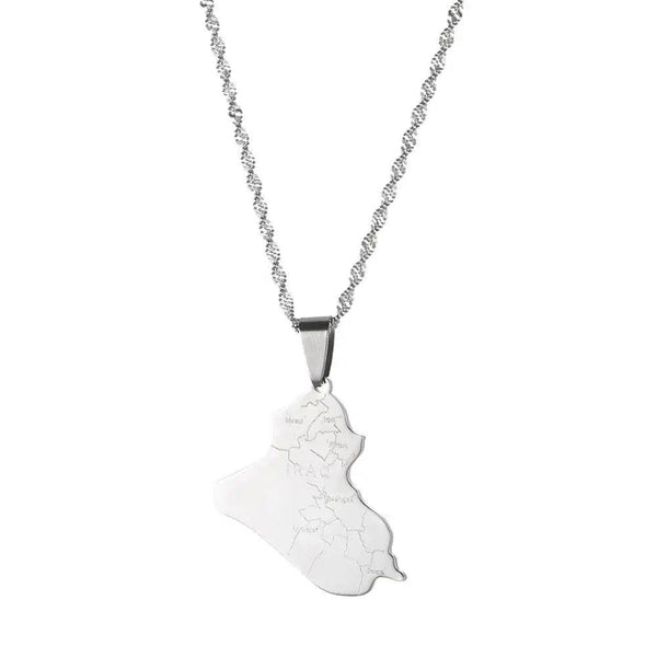 Iraq Map Necklace