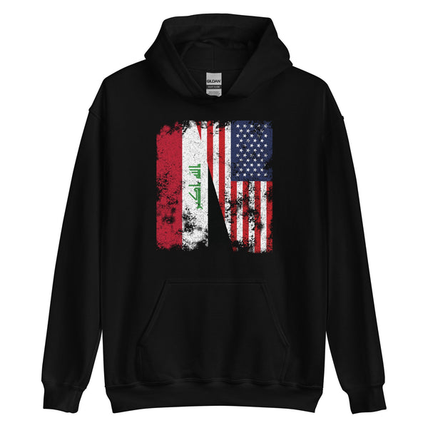 Iraq USA Flag - Half American Hoodie