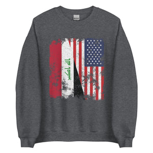 Iraq USA Flag - Half American Sweatshirt