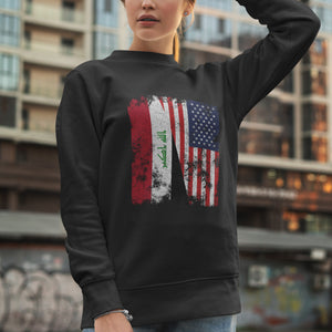 Iraq USA Flag - Half American Sweatshirt
