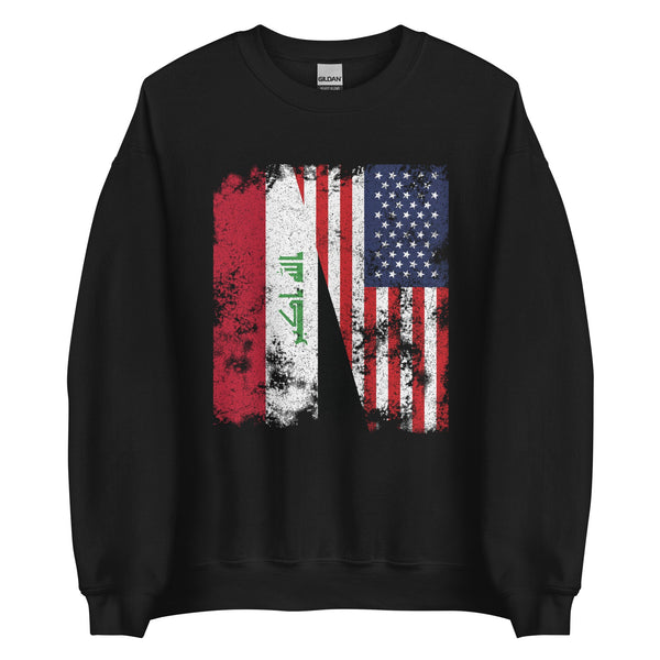 Iraq USA Flag - Half American Sweatshirt