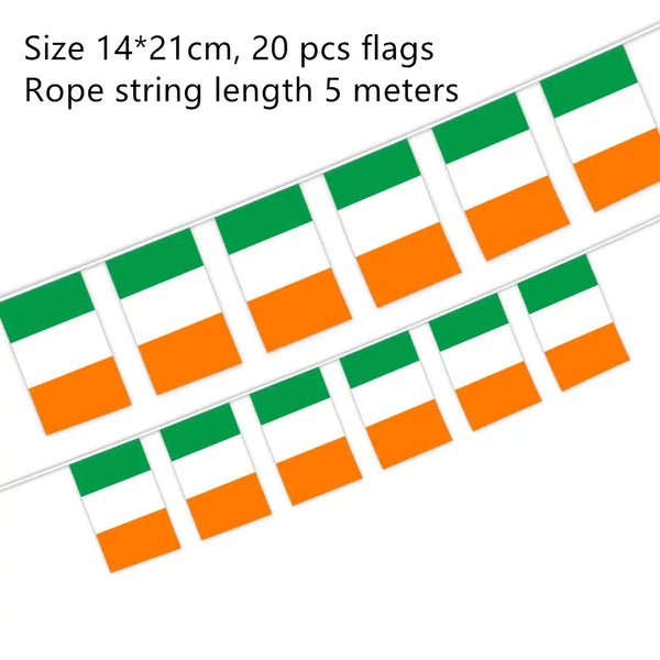 Ireland Flag Bunting Banner - 20Pcs