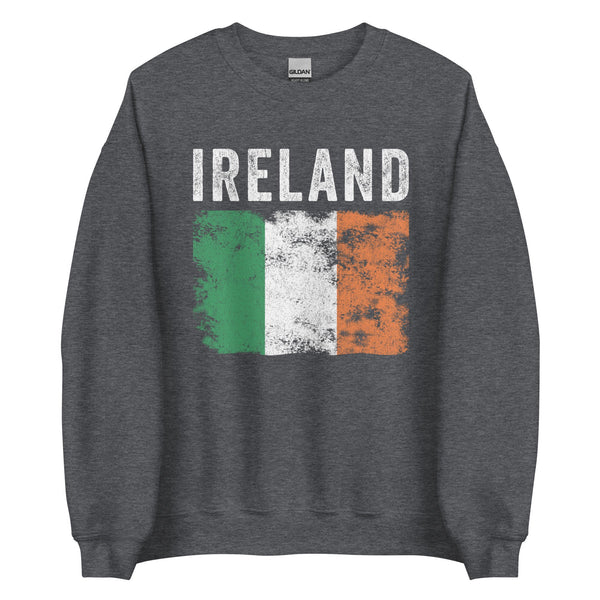 Ireland Flag Distressed - Irish Flag Sweatshirt