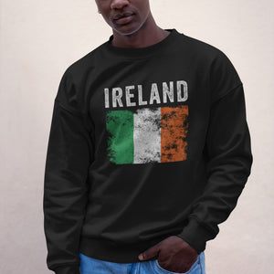 Ireland Flag Distressed - Irish Flag Sweatshirt
