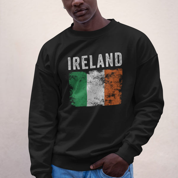 Ireland Flag Distressed - Irish Flag Sweatshirt