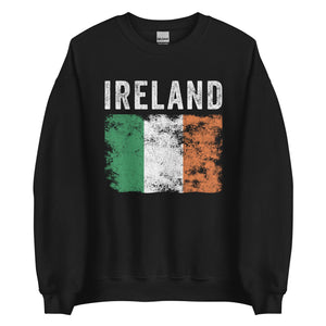 Ireland Flag Distressed - Irish Flag Sweatshirt