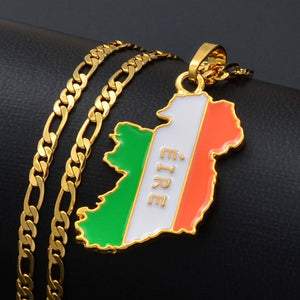 Ireland Flag Map Necklace