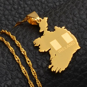 Ireland Flag Map Necklace