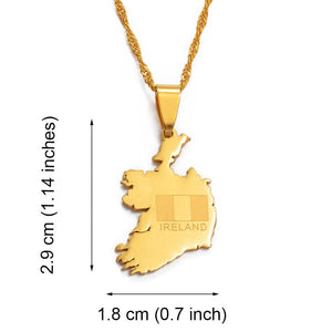 Ireland Flag Map Necklace