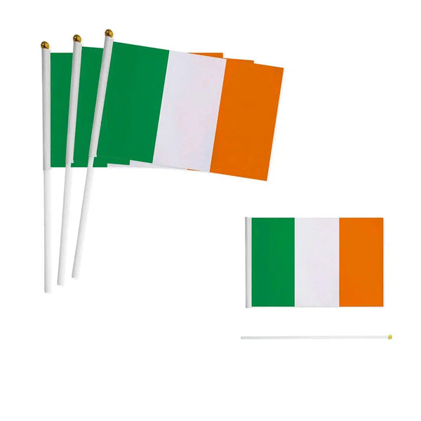 Ireland Flag on Stick - Small Handheld Flag (50/100Pcs)
