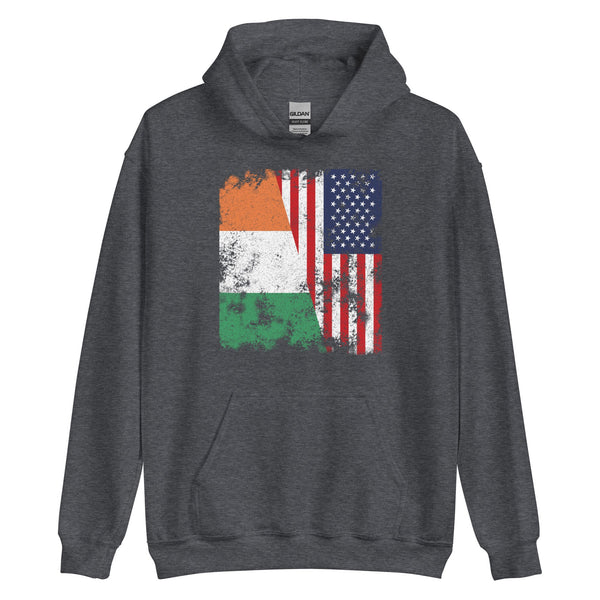 Ireland USA Flag - Half American Hoodie