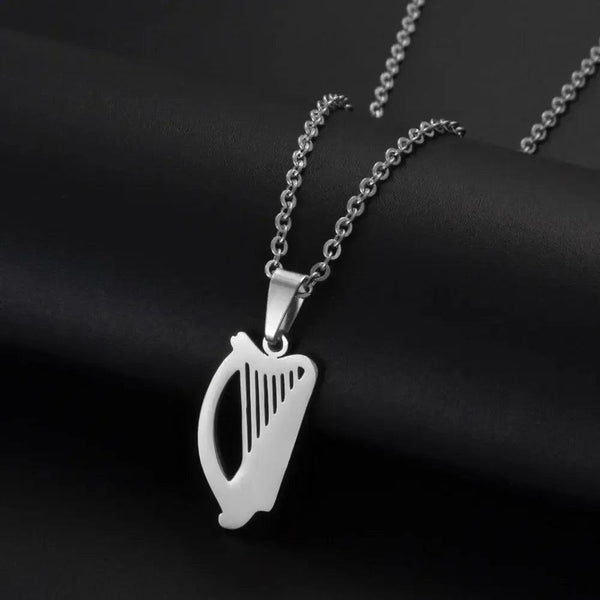 Irish Harp Necklace - Celtic Harp Pendant