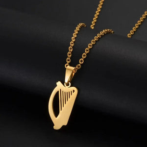 Irish Harp Necklace - Celtic Harp Pendant