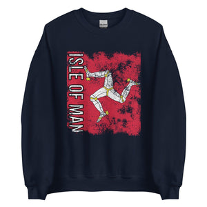 Isle Of Man Flag - Distressed Flag Sweatshirt