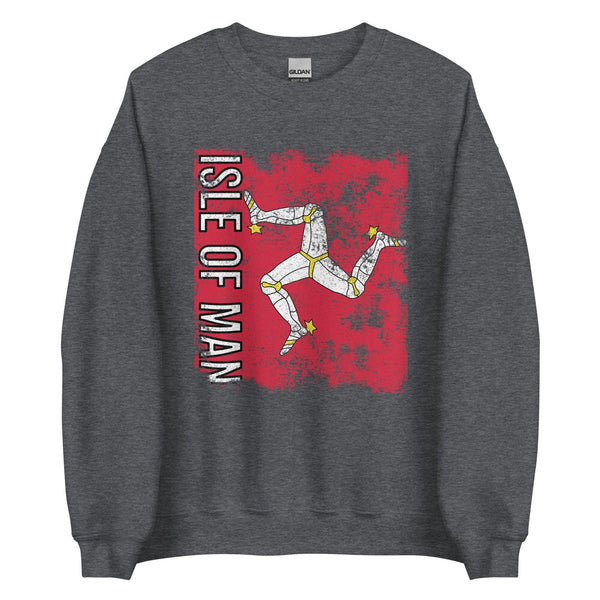 Isle Of Man Flag - Distressed Flag Sweatshirt