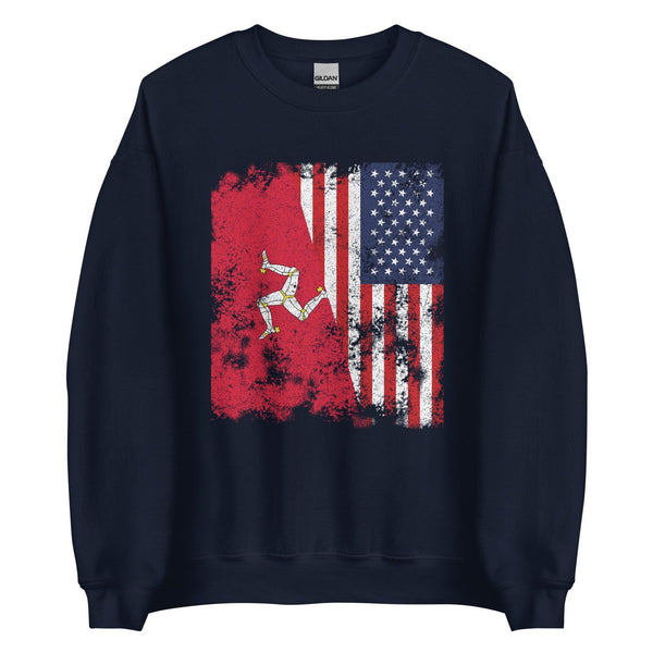 Isle Of Man USA Flag - Half American Sweatshirt