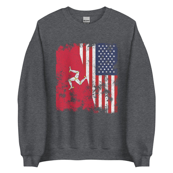 Isle Of Man USA Flag - Half American Sweatshirt