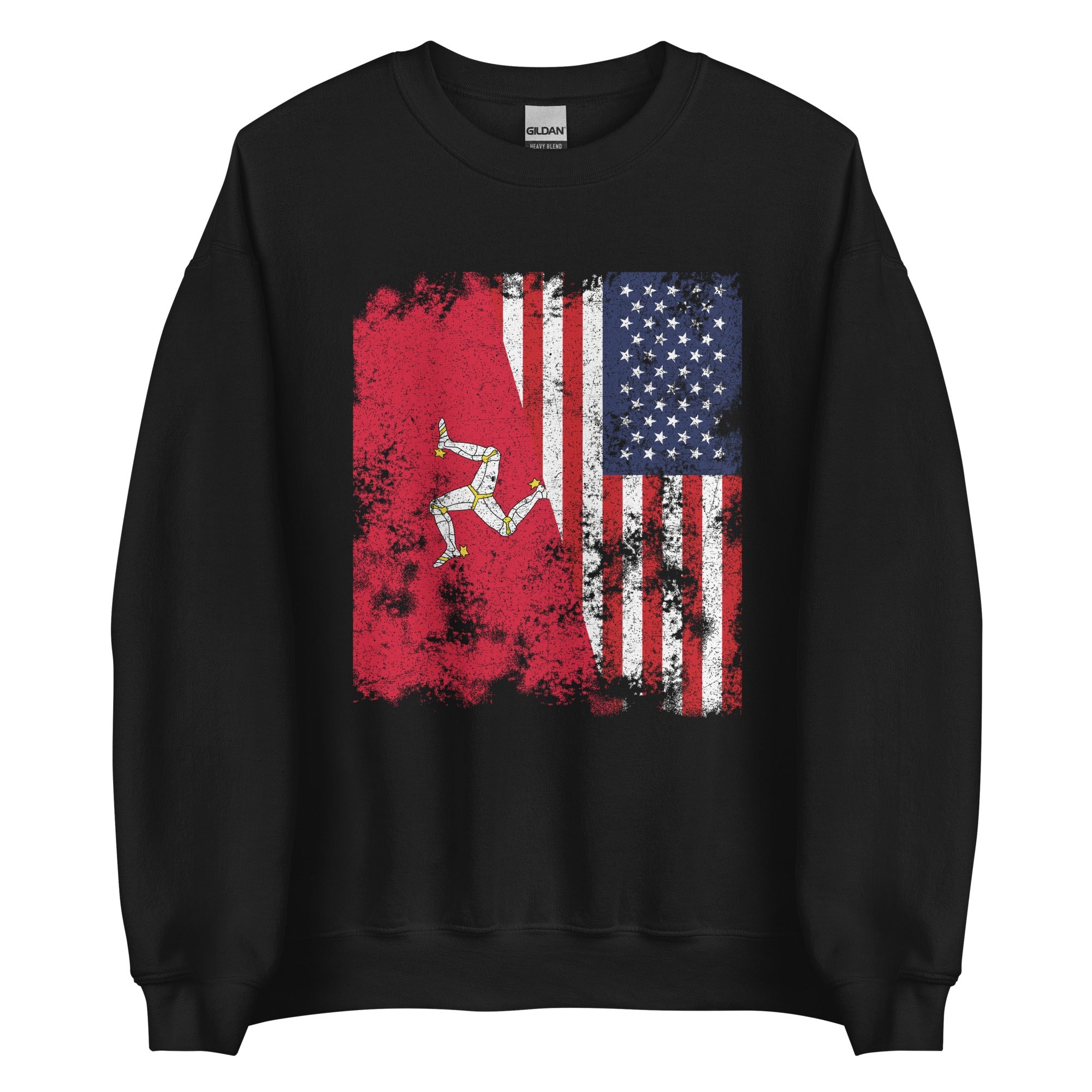 Isle Of Man USA Flag - Half American Sweatshirt