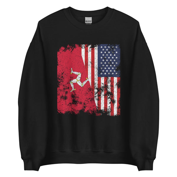 Isle Of Man USA Flag - Half American Sweatshirt