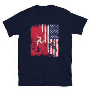 Isle Of Man USA Flag - Half American T-Shirt