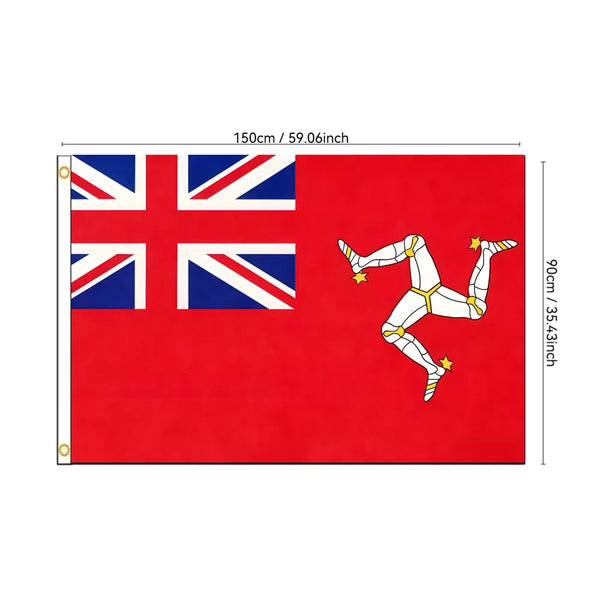 Isle of Man Civil ensign Flag - 90x150cm(3x5ft) - 60x90cm(2x3ft)