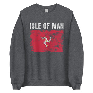 Isle of Man Flag Distressed - Manx Flag Sweatshirt