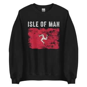 Isle of Man Flag Distressed - Manx Flag Sweatshirt