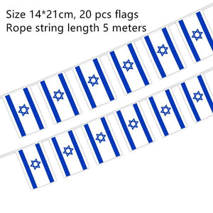 Israel Flag Bunting Banner - 20Pcs