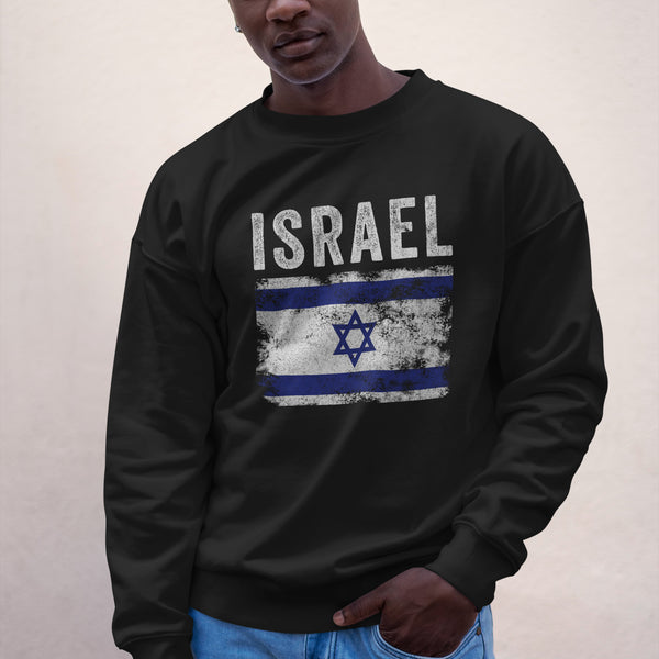 Israel Flag Distressed - Israeli Flag Sweatshirt